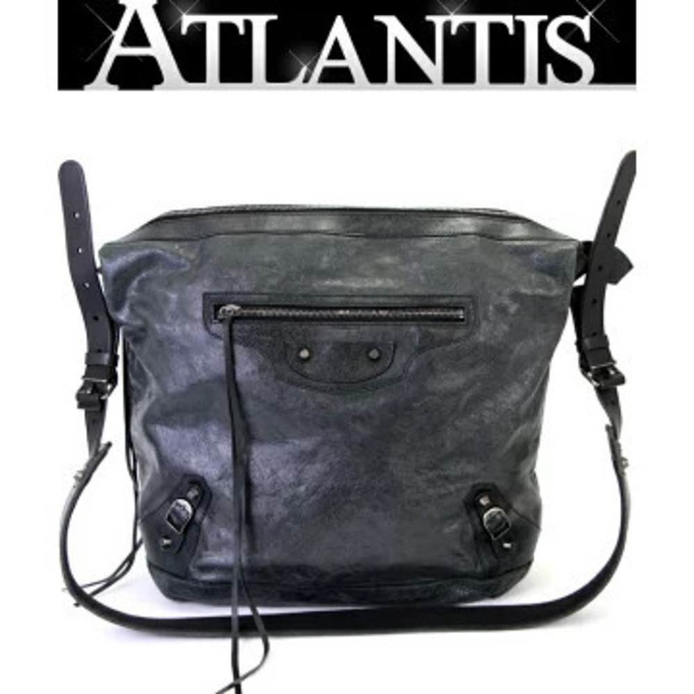 Balenciaga The Day Shoulder Bag Leather Black